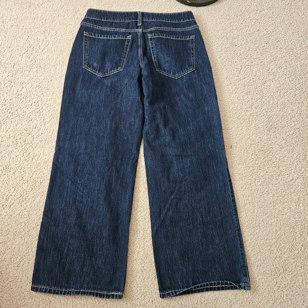 Hollister Low-Rise Dark Wash Foldover Waist Baggy Jeans 8S / 29 - Picture 3 of 8